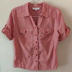 Emily Daniels Red Gingham Button-Down Shirt